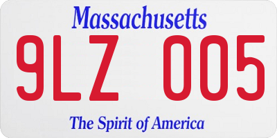 MA license plate 9LZ005