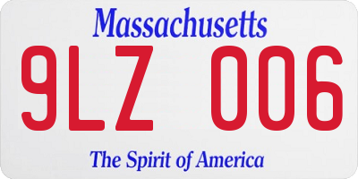 MA license plate 9LZ006