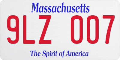 MA license plate 9LZ007