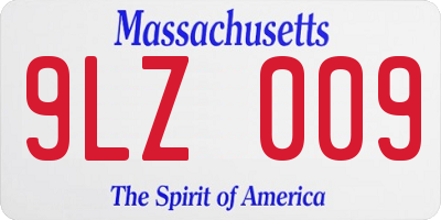 MA license plate 9LZ009
