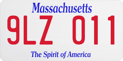 MA license plate 9LZ011