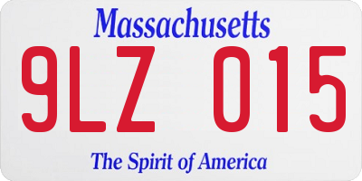 MA license plate 9LZ015