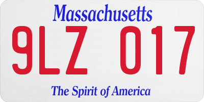 MA license plate 9LZ017