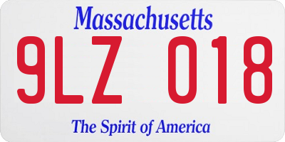 MA license plate 9LZ018