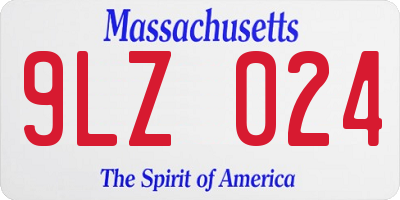 MA license plate 9LZ024