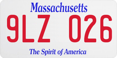 MA license plate 9LZ026