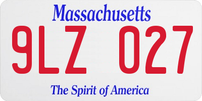 MA license plate 9LZ027