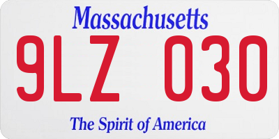 MA license plate 9LZ030
