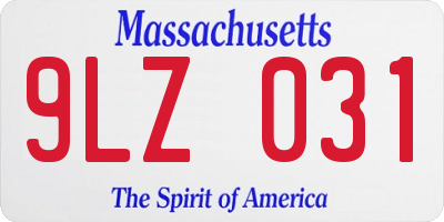 MA license plate 9LZ031