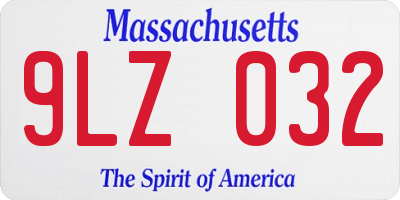 MA license plate 9LZ032