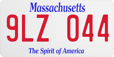 MA license plate 9LZ044