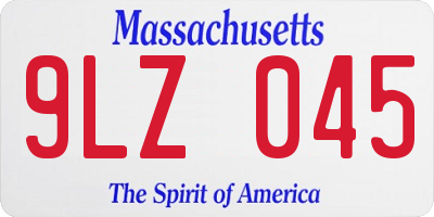 MA license plate 9LZ045