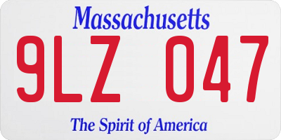 MA license plate 9LZ047