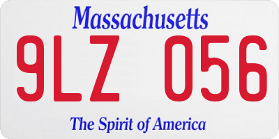 MA license plate 9LZ056