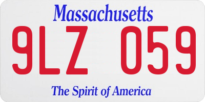 MA license plate 9LZ059