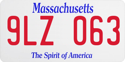 MA license plate 9LZ063