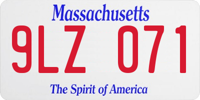 MA license plate 9LZ071