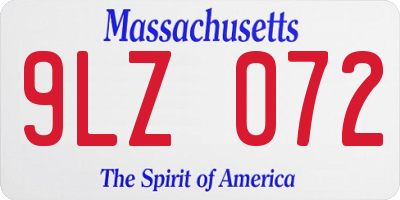 MA license plate 9LZ072