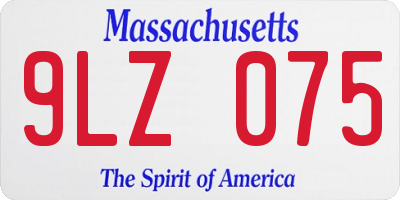 MA license plate 9LZ075