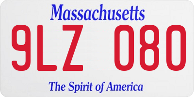 MA license plate 9LZ080
