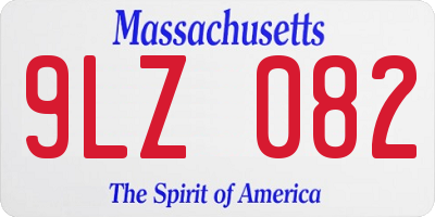 MA license plate 9LZ082