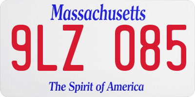 MA license plate 9LZ085