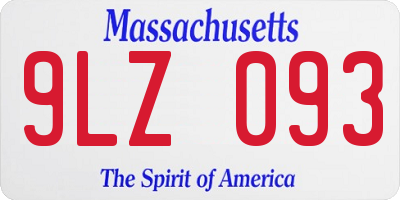 MA license plate 9LZ093