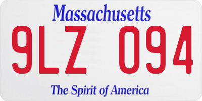 MA license plate 9LZ094