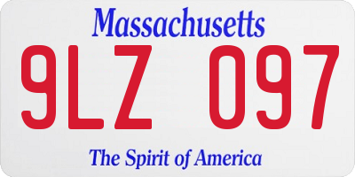 MA license plate 9LZ097