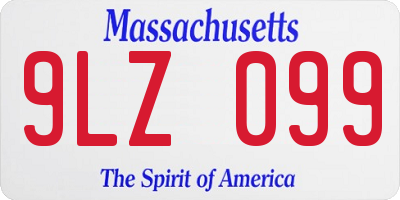 MA license plate 9LZ099