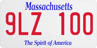MA license plate 9LZ100