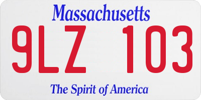 MA license plate 9LZ103