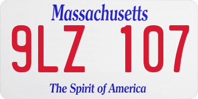 MA license plate 9LZ107