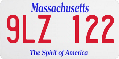 MA license plate 9LZ122