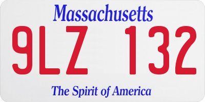 MA license plate 9LZ132
