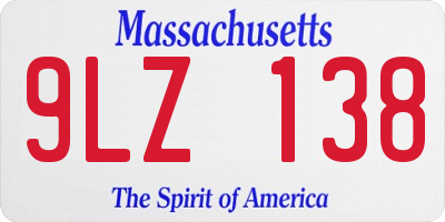 MA license plate 9LZ138