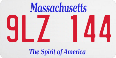 MA license plate 9LZ144