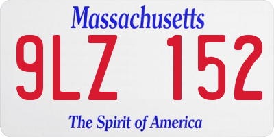 MA license plate 9LZ152