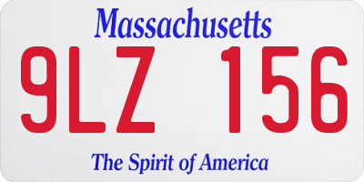 MA license plate 9LZ156