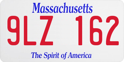 MA license plate 9LZ162