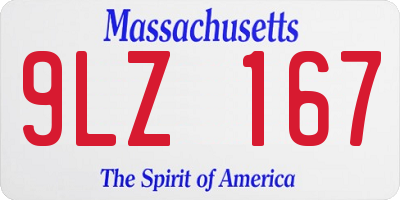 MA license plate 9LZ167