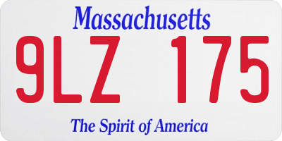 MA license plate 9LZ175