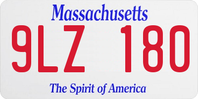 MA license plate 9LZ180