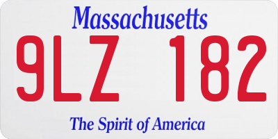MA license plate 9LZ182