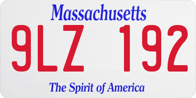 MA license plate 9LZ192