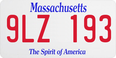 MA license plate 9LZ193