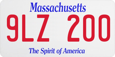 MA license plate 9LZ200