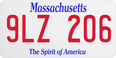 MA license plate 9LZ206