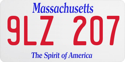 MA license plate 9LZ207