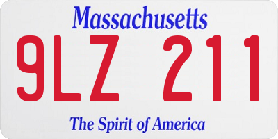 MA license plate 9LZ211